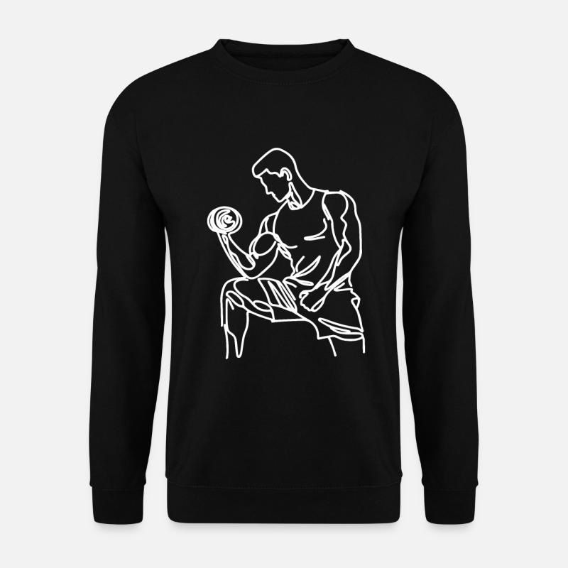 Bodybuilding Zeichnung - Unisex Pullover - Schwarz