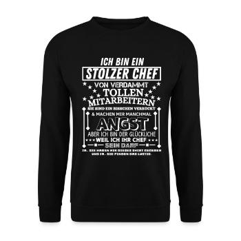 Fier patron drôle cadeau pour le bureau du directeur - Sweat-shirt Unisexe - noir - Devant - Alina (178cm) & Michal (187cm)