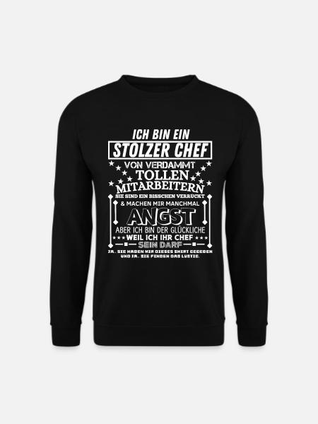 Stolt chef sjov gave til manager kontor - Unisex sweater - sort