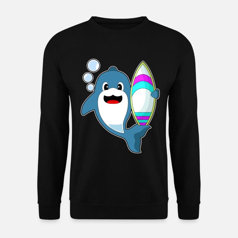 Planche de surf Dolphin Surfer - Sweat-shirt Unisexe - noir