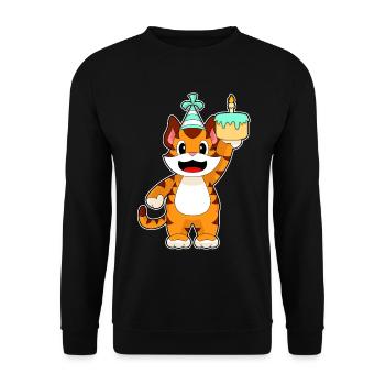 Gâteau d’anniversaire Tiger - Sweat-shirt Unisexe - noir - Devant - Alina (178cm) & Michal (187cm)
