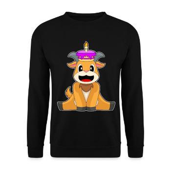 Gâteau d’anniversaire de chèvre - Sweat-shirt Unisexe - noir - Devant - Alina (178cm) & Michal (187cm)