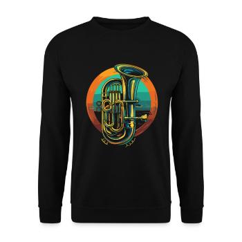 Tuba Illustration - Sweat-shirt Unisexe - noir - Devant - Alina (178cm) & Michal (187cm)