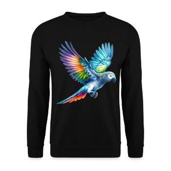 Cadeau perroquet gris d’Afrique - Sweat-shirt Unisexe - noir - Devant - Alina (178cm) & Michal (187cm)