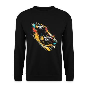 Skateboard Graffiti - Unisex Pullover - Schwarz - Vorne - Alina (178cm) & Michal (187cm)