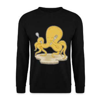 Octopus Cutlery Cooking Kitchen - Unisex Sweatshirt - black - Front - Alina (178cm) & Michal (187cm)