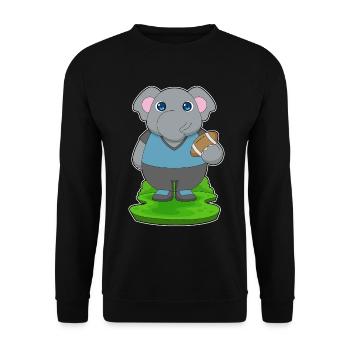 Elephant American Football Sport - Unisex Sweatshirt - black - Front - Alina (178cm) & Michal (187cm)