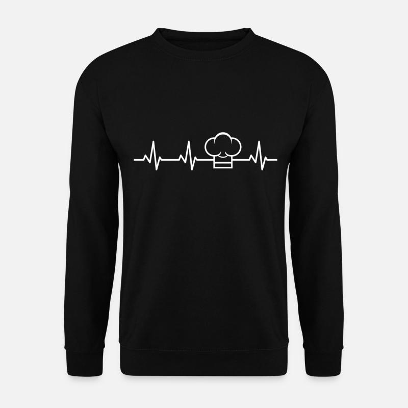 Chef's Hat Heartbeat - Unisex Sweatshirt - black