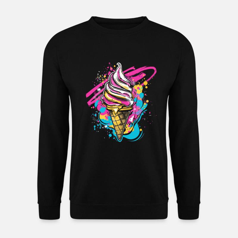 cream cone paint blobs - Unisex Sweatshirt - black