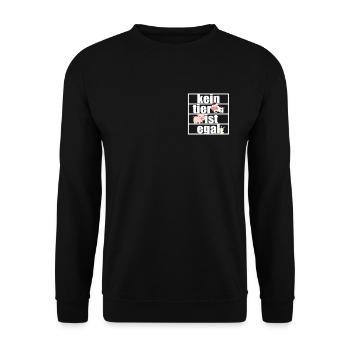 No animal is indifferent Pro Vegan Vegetarian Animal Welfare - Unisex Sweatshirt - black - Front - Alina (178cm) & Michal (187cm)