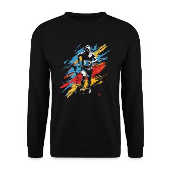 Marathon Junge Zeichnung - Unisex Pullover - Schwarz - Vorne - Alina (178cm) & Michal (187cm)