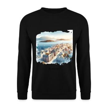 Ålesund City View Scandinavia Norway Summer - Unisex Sweatshirt - black - Front - Alina (178cm) & Michal (187cm)