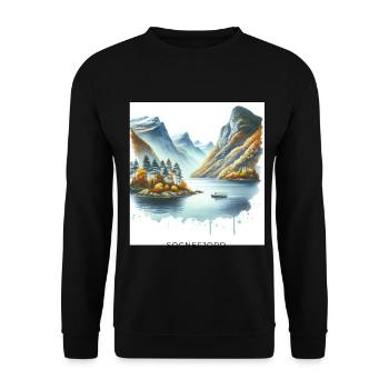Sognefjord Automne Scandinavie Norvège Plaie naturelle - Sweat-shirt Unisexe - noir - Devant - Alina (178cm) & Michal (187cm)