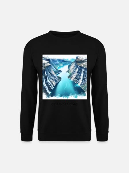 Geirangerfjord Norwegen Skandinavien Naturwunder - Unisex Pullover - Schwarz