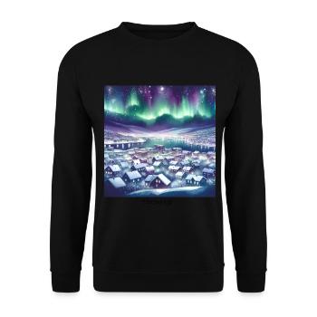 Tromsø Winter Landscape Scandinavia Norway - Unisex Sweatshirt - black - Front - Alina (178cm) & Michal (187cm)