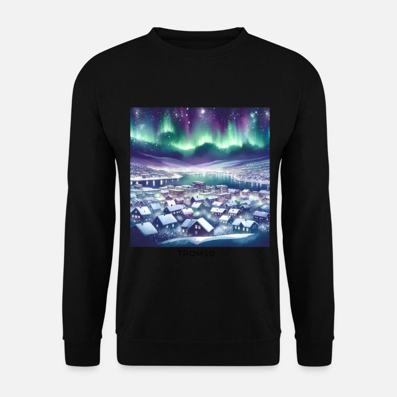 Tromsø Winterlandschaft Skandinavien Norwegen - Unisex Pullover - Schwarz