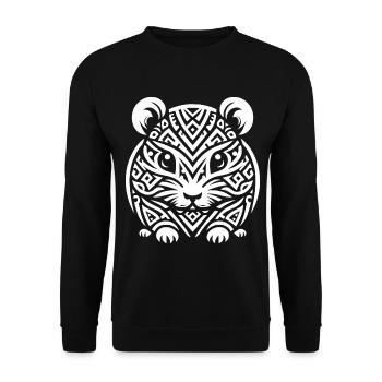Hamster tribal - Sweat-shirt Unisexe - noir - Devant - Alina (178cm) & Michal (187cm)