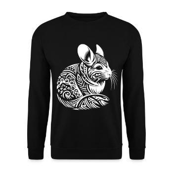 Chinchilla tribal - Sweat-shirt Unisexe - noir - Devant - Alina (178cm) & Michal (187cm)