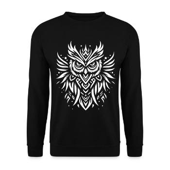Grand-duc d'Amérique tribal - Sweat-shirt Unisexe - noir - Devant - Alina (178cm) & Michal (187cm)
