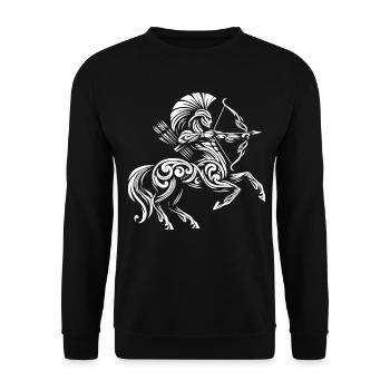 Archer centaure tribal - Sweat-shirt Unisexe - noir - Devant - Alina (178cm) & Michal (187cm)