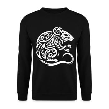 Souris tribale - Sweat-shirt Unisexe - noir - Devant - Alina (178cm) & Michal (187cm)