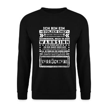 ICH BIN EIN STOLZER CHEF Humor Lustig - Unisex Pullover - Schwarz - Vorne - Alina (178cm) & Michal (187cm)
