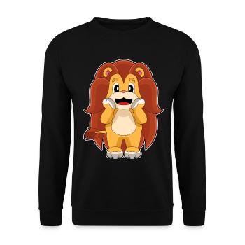 Löwe lange Mähne - Unisex Pullover - Schwarz - Vorne - Alina (178cm) & Michal (187cm)