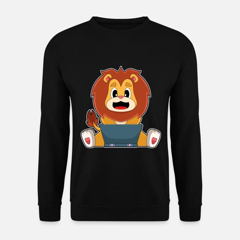 Lion Laptop - Unisex Sweatshirt - black