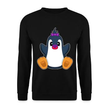 Penguin Baby Pacifier - Unisex Sweatshirt - black - Front - Alina (178cm) & Michal (187cm)