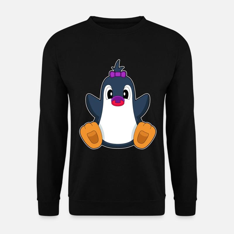 Penguin Baby Pacifier - Unisex Sweatshirt - black