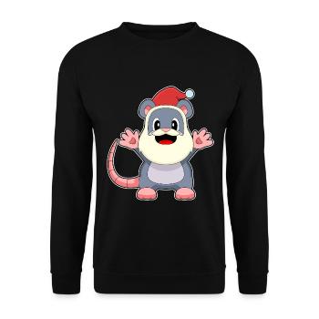 Mouse Christmas Santa Claus - Unisex Sweatshirt - black - Front - Alina (178cm) & Michal (187cm)