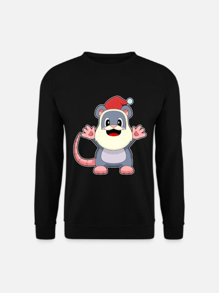 Mouse Christmas Santa Claus - Unisex Sweatshirt - black
