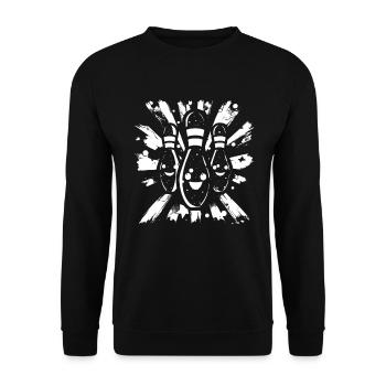 Cartoon Bowling - Unisex Pullover - Schwarz - Vorne - Alina (178cm) & Michal (187cm)