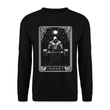Tarot de la mort Soulevé de terre Squelette Carte de tarot de soulevé de terre - Sweat-shirt Unisexe - noir - Devant - Alina (178cm) & Michal (187cm)