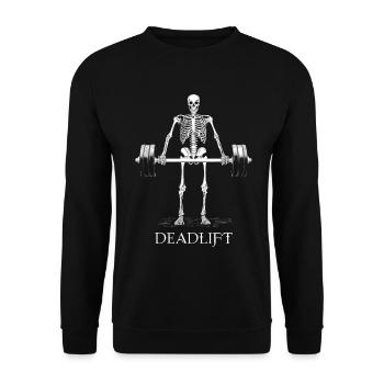 Squelette Soulevé de terre Soulevé de terre Entraînement Gym Cadeau - Sweat-shirt Unisexe - noir - Devant - Alina (178cm) & Michal (187cm)
