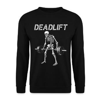 Soulevé de terre Soulevé de terre Skeleton Gym Gym Cadeau d’entraînement - Sweat-shirt Unisexe - noir - Devant - Alina (178cm) & Michal (187cm)