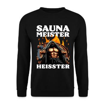 Sauna Master Heisser - Infusion Master - Unisex Sweatshirt - black - Front - Alina (178cm) & Michal (187cm)