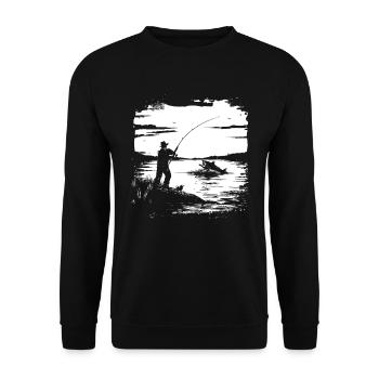 Graphique de pêche - Sweat-shirt Unisexe - noir - Devant - Alina (178cm) & Michal (187cm)