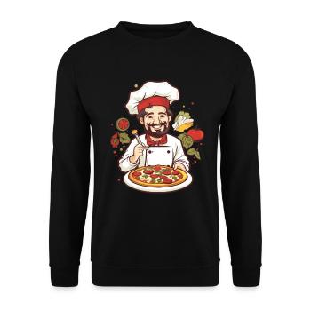 Graphique de pizzaïolo - Sweat-shirt Unisexe - noir - Devant - Alina (178cm) & Michal (187cm)