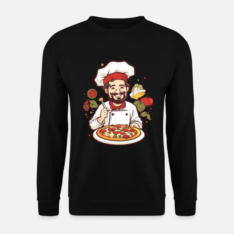 Pizzabäcker Grafik - Unisex Pullover - Schwarz
