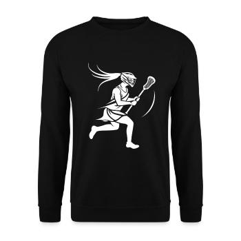 Lacrosse Player Logo - Unisex Sweatshirt - black - Front - Alina (178cm) & Michal (187cm)
