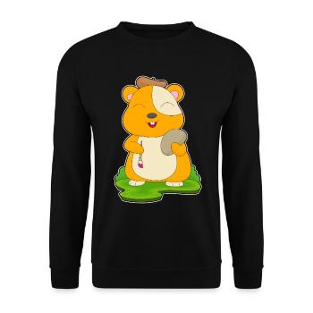 Hamster Peintre Pinceau Peinture - Sweat-shirt Unisexe - noir - Devant - Alina (178cm) & Michal (187cm)