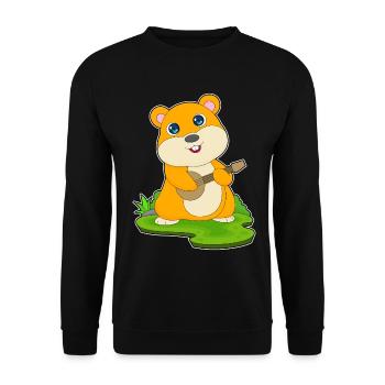 Hamster Musicien Guitare Musique - Sweat-shirt Unisexe - noir - Devant - Alina (178cm) & Michal (187cm)