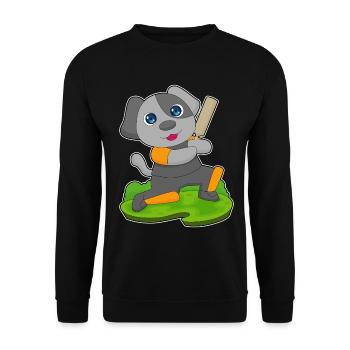 Chien Cricket Battes de cricket - Sweat-shirt Unisexe - noir - Devant - Alina (178cm) & Michal (187cm)