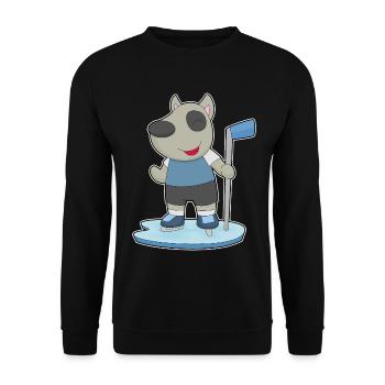 Chien Hockey Hockey Stick - Sweat-shirt Unisexe - noir - Devant - Alina (178cm) & Michal (187cm)