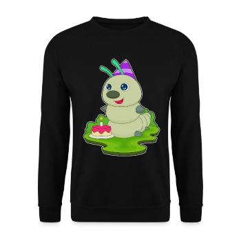 Gâteau d’anniversaire chenille - Sweat-shirt Unisexe - noir - Devant - Alina (178cm) & Michal (187cm)