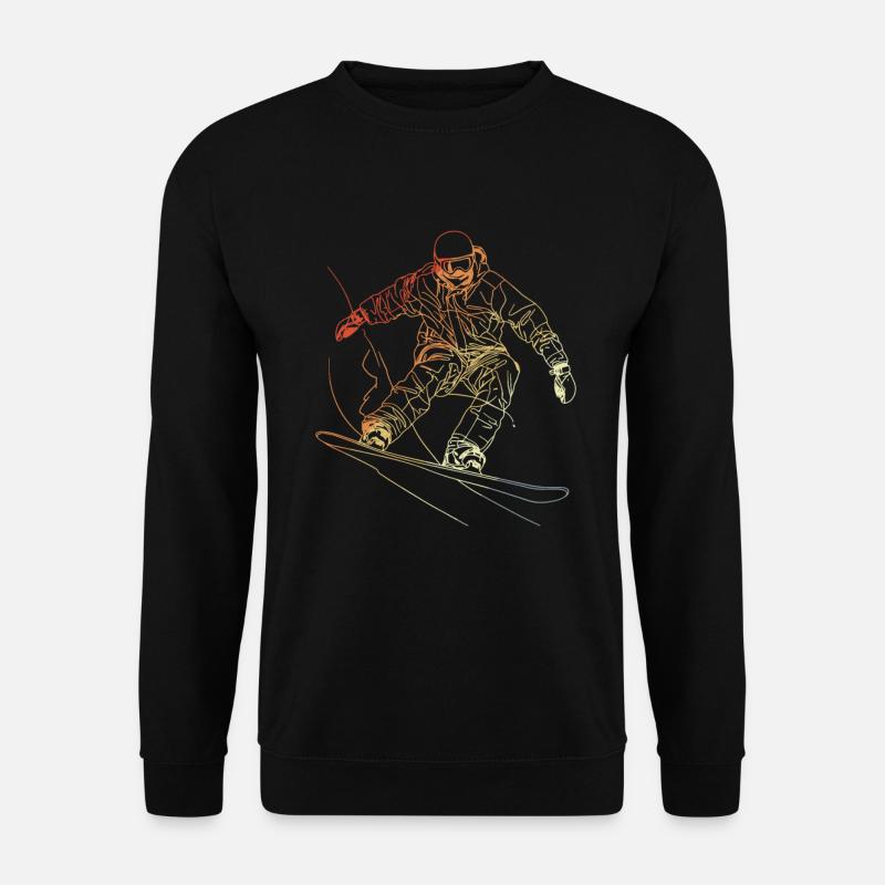 Snowboarder Skizze Retro - Unisex Pullover - Schwarz