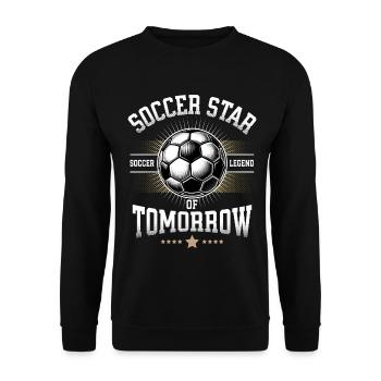 Soccer Star Legend Soccer Players Talent Kids - Unisex Sweatshirt - black - Front - Alina (178cm) & Michal (187cm)