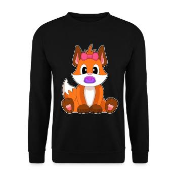 Fuchs Baby Schnuller - Unisex Pullover - Schwarz - Vorne - Alina (178cm) & Michal (187cm)