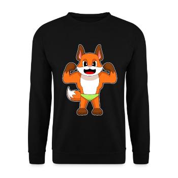 Fox Bodybuilder Sport de culturisme - Sweat-shirt Unisexe - noir - Devant - Alina (178cm) & Michal (187cm)